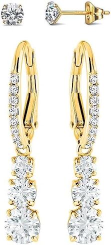 DIVA'S Moissanite 0.5CT 1CT 2CT 3CT 925 Sterling Silver-Gold Plated Stud - Dangle Styles Earrings VVS Moissanite with GRA certificate in Kuwait