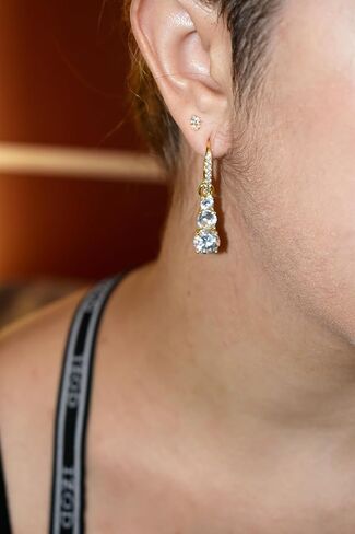 DIVA'S Moissanite 0.5CT 1CT 2CT 3CT 925 Sterling Silver-Gold Plated Stud - Dangle Styles Earrings VVS Moissanite with GRA certificate in Kuwait