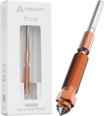 فوهة Creality K1C - مجموعة فوهة تبديل سريعة يونيكورن لطابعة K1C، Ender 3 V3 / Plus ثلاثية الأبعاد، فوهة ثلاثية معدنية مدمجة عالية التدفق وكسر للحرارة، سرعة عالية 600 مم/ثانية، درجة حرارة عالية 300 درجة مئوية، طرف 0.4،0.6،0.8 مم in Kuwait