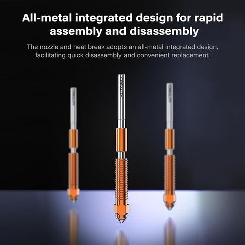 فوهة Creality K1C - مجموعة فوهة تبديل سريعة يونيكورن لطابعة K1C، Ender 3 V3 / Plus ثلاثية الأبعاد، فوهة ثلاثية معدنية مدمجة عالية التدفق وكسر للحرارة، سرعة عالية 600 مم/ثانية، درجة حرارة عالية 300 درجة مئوية، طرف 0.4،0.6،0.8 مم in Kuwait