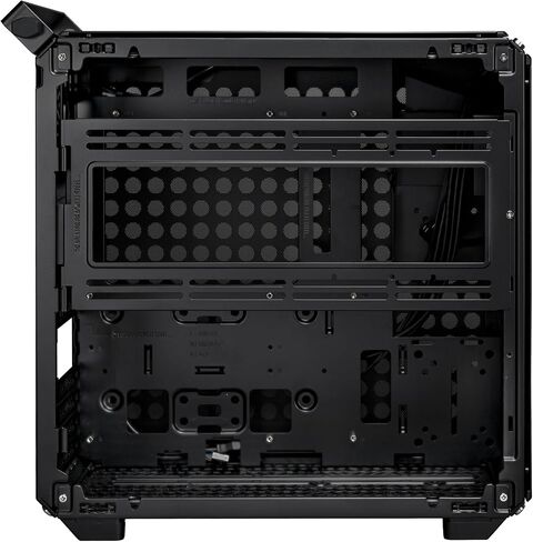 Cooler Master Qube 500 Flatpack - ATX PC Case Mid -Fower ، وحدات تمامًا ، 1 × 120 مم من المروحة الخلفية السوداء المثبتة مسبقًا ، ودعم GPU العمودي ، ودعم اللوحة الأم EATX ومشعات 280 مم المزدوجة - الأسود in Kuwait