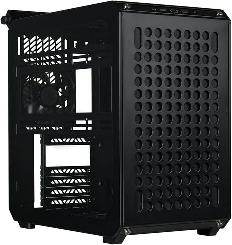 Cooler Master Qube 500 Flatpack - ATX PC Case Mid -Fower ، وحدات تمامًا ، 1 × 120 مم من المروحة الخلفية السوداء المثبتة مسبقًا ، ودعم GPU العمودي ، ودعم اللوحة الأم EATX ومشعات 280 مم المزدوجة - الأسود in Kuwait