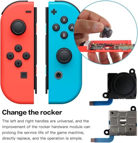 USONLINE911 4PCS 3D JOY -CON التناظرية عصا التناظرية متوافقة مع Nintendo Switch Lite - Black in Kuwait