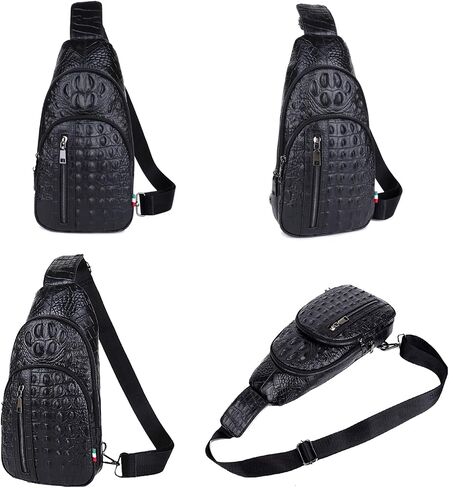 حقيبة حبال Hebetag Leather المشي لمسافات طويلة للرجال للرجال نساء في الهواء الطلق سفر التخييم في صيد الأسماك الصيد كتف كتف حزمة الصدر in Saudi Arabia
