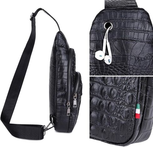 حقيبة حبال Hebetag Leather المشي لمسافات طويلة للرجال للرجال نساء في الهواء الطلق سفر التخييم في صيد الأسماك الصيد كتف كتف حزمة الصدر in Saudi Arabia
