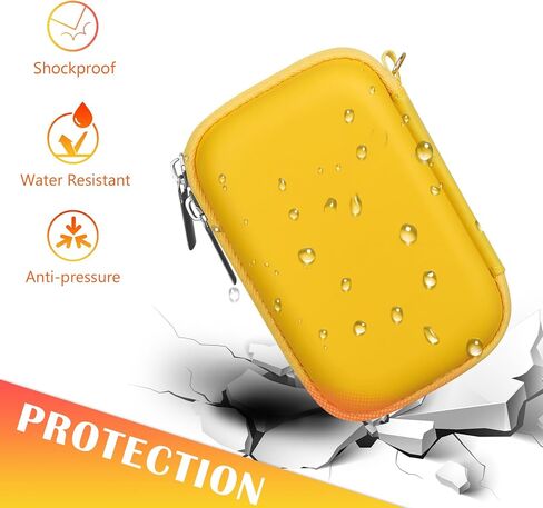 BOVKE Travel Case for Kodak PIXPRO WPZ2 Rugged Waterproof Shockproof Digital Camera, WPZ2 Underwater Video Vlogging Camera Storage Bag with Mesh Pocket for Cables, SD Cards, Yellow in Kuwait