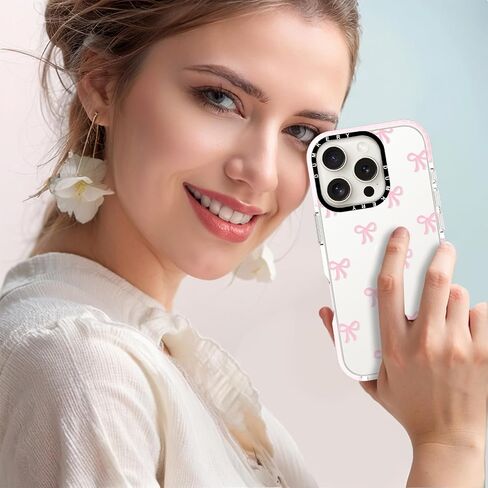 حالة هاتف لطيفة متوافقة مع iPhone 16 Pro Max ، النمط الجمالي القوي ، وغطاء الحالات الناعمة TPU المقاومة للصدمات للفتيات الوردي in Kuwait
