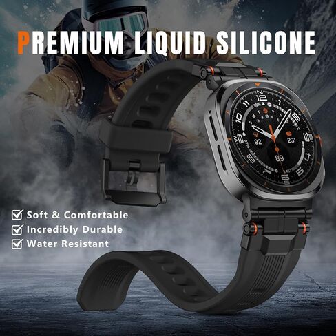 نطاقات السيليكون السائل المتوافقة مع Samsung Galaxy Watch Ultra Band 47 ملم للرجال - حزام رياضة رعاة ناع in Kuwait