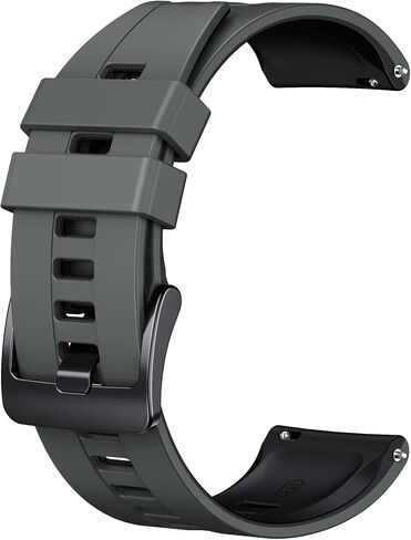 ANCOOL for Garmin Venu 3 watch band/Venu 2 watch band/Forerunner 265 Band/Vivoactive 4 Band 22mm Silicone Watch Band for Forerunner 255(Graphite Grey-Black) in Saudi Arabia