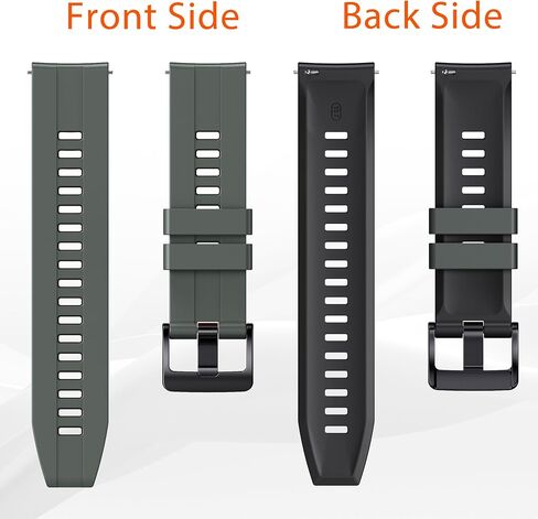 ANCOOL for Garmin Venu 3 watch band/Venu 2 watch band/Forerunner 265 Band/Vivoactive 4 Band 22mm Silicone Watch Band for Forerunner 255(Graphite Grey-Black) in Saudi Arabia