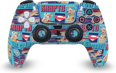 Head Case Designs Officially Licensed DC League Of Super Pets Krypto The Superdog Graphics Vinyl Gaming Skin Decal Compatible With PlayStation 5 PS5 Pro Digital Edition Console & DualSense Controller in Saudi Arabia