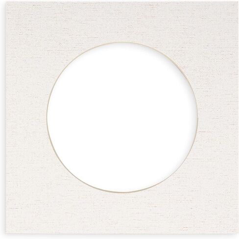 CountryArtHouse White Linen Canvas Acid Free 13x13 Circle Picture Frame Mat with White Core Bevel Cut for 9x9 Pictures - Fits 13x13 Frame - Pack of 1 Matboard in Kuwait