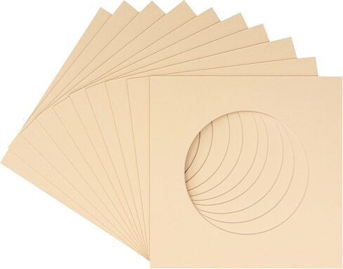 CountryArtHouse White Linen Canvas Acid Free 13x13 Circle Picture Frame Mat with White Core Bevel Cut for 9x9 Pictures - Fits 13x13 Frame - Pack of 1 Matboard in Kuwait