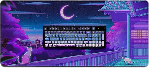 Night in the Neko City Keycap Set و XXL Mouse Pad Kit-120-Keys ASA PBT SHEAN-SHEAL و 2XL 90X40CM in Saudi Arabia