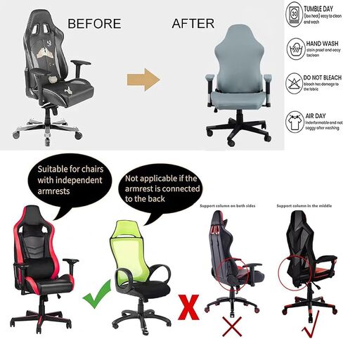 Ergonomic Office Chair Slipcovers with armrest Covers Stretchy Water Repellent Covers for Adults Video Game Reclining Racing Gaming (No Chair) (Pink)… in Kuwait