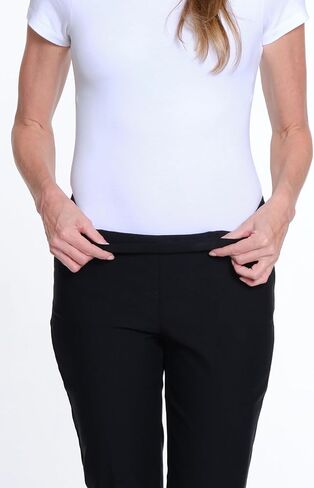 Women's Pull on 28 Inch Solid Fine Line Twill Ankle Pant in Kuwait