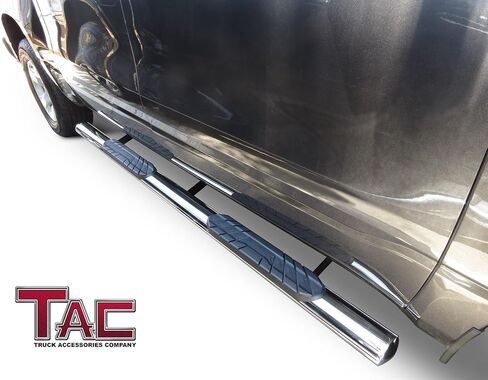 خطوات جانبية TAC تناسب 2009-2018 RAM 1500 Crew Cab | 2019-2023 رام 1500 كلاسيك كرو كاب | 2010-2024 رام 2500/3500/4500/5500 طاقم سيارة أجرة بيك اب شاحنة 4 "أنبوب بيضاوي الفولاذ المقاوم للصدأ لوحات الجري 2 قطعة in Kuwait