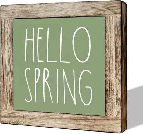 ديكور الربيع، لافتات صندوق خشبي لديكور المنزل، علامة خشب الربيع، علامة الطيور الأزهار، ديكور المنزل الربيع، ديكور جدار ريفي، ديكورات ملونة لساحة حديقة المنزل، الربيع في الهواء in Kuwait