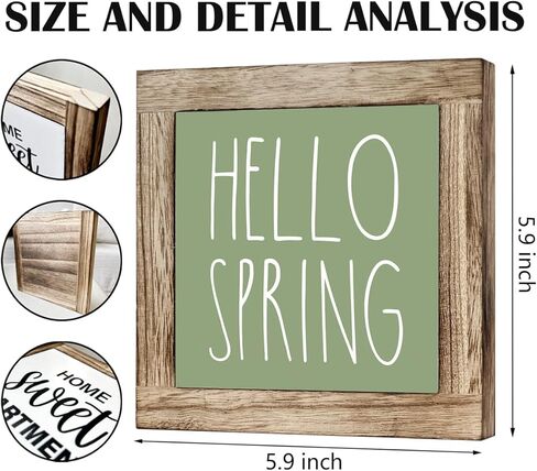 ديكور الربيع، لافتات صندوق خشبي لديكور المنزل، علامة خشب الربيع، علامة الطيور الأزهار، ديكور المنزل الربيع، ديكور جدار ريفي، ديكورات ملونة لساحة حديقة المنزل، الربيع في الهواء in Kuwait