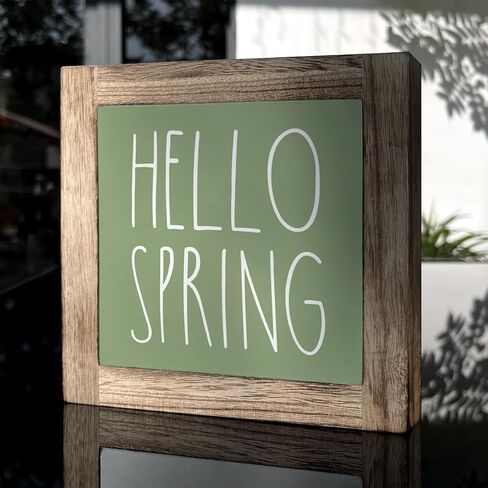 ديكور الربيع، لافتات صندوق خشبي لديكور المنزل، علامة خشب الربيع، علامة الطيور الأزهار، ديكور المنزل الربيع، ديكور جدار ريفي، ديكورات ملونة لساحة حديقة المنزل، الربيع في الهواء in Kuwait