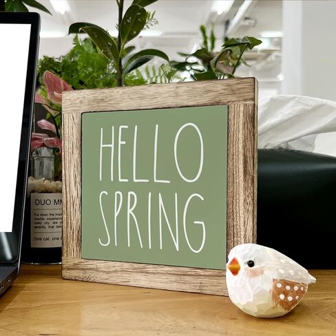 ديكور الربيع، لافتات صندوق خشبي لديكور المنزل، علامة خشب الربيع، علامة الطيور الأزهار، ديكور المنزل الربيع، ديكور جدار ريفي، ديكورات ملونة لساحة حديقة المنزل، الربيع في الهواء in Kuwait