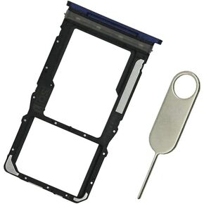Single Sim Card Tray SD Slot Holder Replacement for Motorola Moto G Play 2023 XT2271 (Navy Blue)