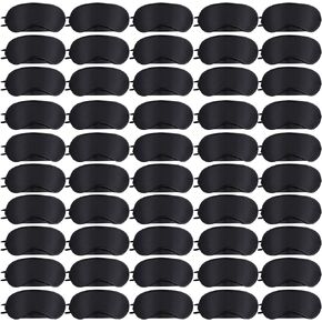 50 Pieces Blindfold Eye Cover Sleep Mask,Blind Folds for Game,4 Layers Blindfold Sleeping Masks,Soft Sleep Mask Bulk with Nose Pad and Elastic Strap for Games Party Travel Sleep Women Men,Black