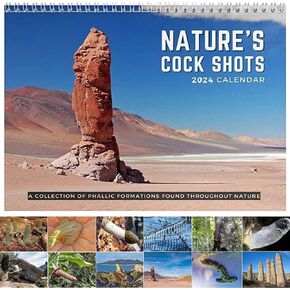 Nature's Cock Shots Calendar 2025, Funny Hangable Monthly Calendar, 2025 Creative Prank Calendar, 8.5" x 11" (Open), Christmas Gifts Gag White Elephant Gifts for Adults Best Friends Coworkers