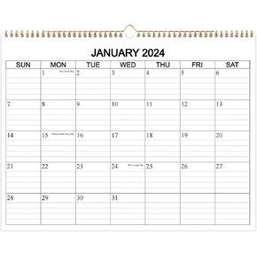 تقويم الحائط 2024 - تقويم الحائط من يناير 2024 إلى ديسمبر 2024، تقويم حائط 12 شهرًا مع ورق ممتاز رائع للمنزل أو المكتب، مخطط حائط أسود مقاس 8.5 بوصة × 11.5 بوصة 2024 in Kuwait