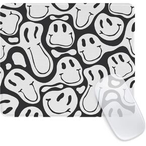 Seorsok Square Mouse Pad Cute Retro Smiley Hippie,Office Home Personalized Premium-Textured Mouse Mat Design,Waterproof Mousepad,Non-Slip Rubber Base Computer Mouse Pads for Wireless Mouse