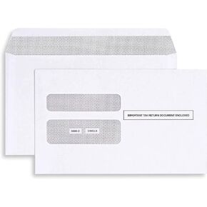 50 Envelopes For W-2, Double Window Self- Seal Security Envelopes, for W-2, Tax Envelope For W-2 Tax Forms Pack of 50