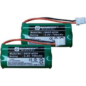 Synergy Digital Cordless Phone Batteries, Compatible with American Telecom E30025CL Cordless Phone, (Ni-MH, 2.4V, 750 mAh), Combo-Pack Includes: 2 x SDCP-H334 Batteries