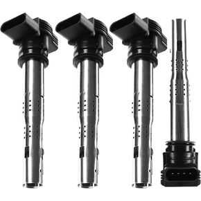YHTAUTO Set of 4 Ignition Coil Packs Replacement for Audi A3 2006-2013, A4 2005-2016, A5 2010-2014, Q5 RS5 TT Quattro, Volkswagen Beetle Golf Jetta, Passat Eos GTI, Replace 6739303
