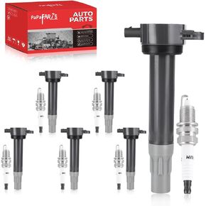 Set of 6 Ignition Coil Pack UF502 and Spark Plugs Compatible with Dodge Avenger Challenger Charger Grand Caravan Journey Magnum Chrysler 300 Sebring Town & Country V6 3.5L