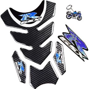 Real Carbon Look Motorcycle Reflective Sticker, Vinyl Decal Emblem Protection Gas Tank Pad for Gixxer GSXR 600 750 2006-2016 / GSXR1000 2007-2008 GSXR1300, 3 Pcs Per Set in Saudi Arabia