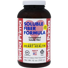Yerba Prima Soluble Fiber Formula Powder, 12 Ounce - Premium Dietary Fiber Supplement, Natural, Concentrated Soluble Fiber, Gluten Free, Non-GMO, Made in USA