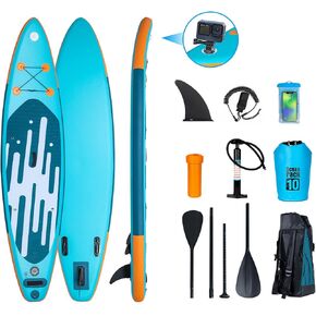 لوح مجداف قابل للنفخ من فولوات مع لوح لب، مقعد كاياك، مانع للانزلاق، إلخ، لوح مجداف قابل للنفخ خفيف الوزن للمراهقين والبالغين in Kuwait