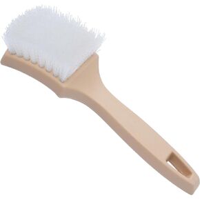 Nanoskin 8.5 Inch Multi-Purpose White Nylon Utility Scrub Brush - Ideal for Automotive Detailing, White Sidewall Tire Cleaning, Furniture Paint Stripping | Heavy Duty Nylon Bristles, Ergonomic Handle