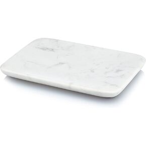 Beau Brummell Solid White Marble Decorative Jewelry & Accessory Tray for Bathroom, Kitchen, Vanity, Dresser, Nightstand or Desk | Hand Crafted from 100% Real Solid White Marble | 6.5"x4.5"x 0.5"