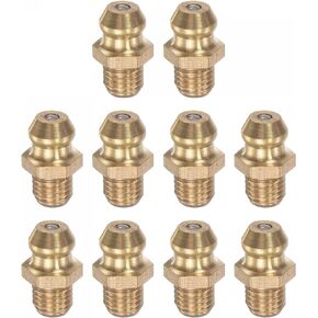 uxcell Brass Straight Grease Fitting M4 x 0.7mm Thread Hydraulic Grease Fitting Accessories, 10Pcs