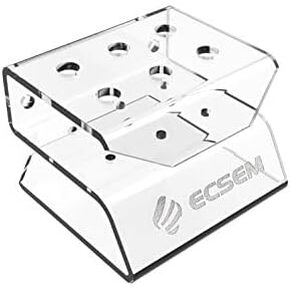 ECSEM Clear Acrylic Dart Holder/Display Stand, Holds 6 Steel/Soft Tip Darts (Dart holder wall mount & darts holder desktop)