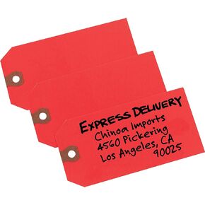 Avery Unstrung Shipping Tags, 11.5 pt. Stock, 4-3/4" x 2-3/8", 1,000 Red Hang Tags (12345)
