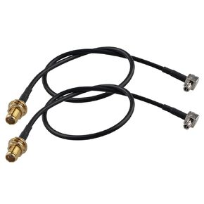 2pcs SMA to TS9 Cable 4G LTE Antenna SMA Female Bulkhead to TS9 Male Plug Right Angle Adapter Cable Antenna Extension RG174 Pigtail Coaxial Cable 12inch/30cm for 4G LTE WiFi Router UMTS Mobile