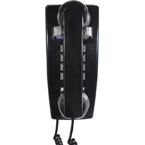 Wall Telephone, Corded Landline Phone for Home, Retro House Phone for Home/Office/Hotel/Telephone Booth, Solid Analog Desk/Wall Mountable Senior Phones (Black)