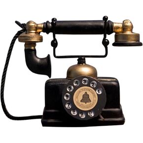 Vintage Telephone Model Ornament Nostalgia Craft Creative Desktop Decoration Home Cafe Bar Store Retro Decor Adornment