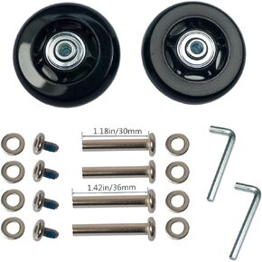 2.4in Mute Wear-Resistant Luggage Suitcase Replacement Wheels Kit Wheel Diameter (60 x 18mm)