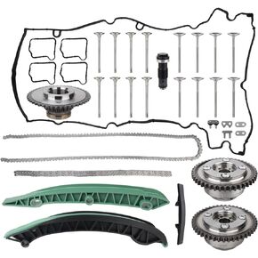 AUTOKAY Timing Chain Kit Camshaft Gears Intake Exhaust Valves Replacement for Mercedes M271 W212