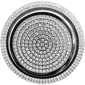 Compatible with Land Rover Range Rover Jaguar Bling Accessories Shift Belt Knob Cover Interior Decorate Diamonds Decals (Silver)