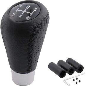 5 Speed Shift Knob Shifting Lever Leather Gear Stick Transmissions Shifter Handle Fit Most Manual Cars Truck SUV Vehicle (Black)