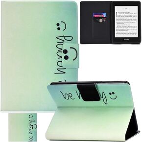 Case for Kindle Paperwhite 10th Generation 2018, Lightweight Slim Folio Cover with Auto Wake/Sleep Protective Case for Amazon Kindle Paperwhite 10th Generation 2018 Release, Green Flower